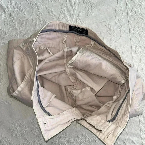 Abercrombie & Fitch Chino Shorts Mens 31 Light Pink Stretch Flat Front Preppy - Picture 5 of 10